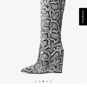MICHAEL KORS
Isra Snake Embossed Leather Wedge Boot